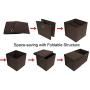 Pezin & Hulin 6 Pack Foldable Storage Cubes with Lid and Metal Eyelet Handle, Fabric Storage Bins 11 x 11 x 11 inch, Collapsible Basket Boxes Container, Cloth Organizer for Shelves, Closet, (Brown)