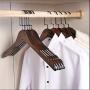 YQ WHJB Wooden Standard Hangers,Retro Crease Free Smooth Finish Clothes Hangers Notched Not-Slip Stripes for Shirt Dress Suit 10 Pack YQ WHJB Wooden Standard Hangers,Retro Crease Free Smooth Finish Clothes Hangers Notched Not-Slip Stripes for Shirt Dress Suit 10 Pack