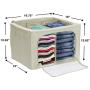 Sorbus Storage Bins with Divided Interior, Foldable Stackable Container Organizer Set with Large Window & Carry Handles, Bedroom Closet Organization for Bedding, Linen, Clothes (Two Section - Beige) Sorbus Storage Bins with Divided Interior, Foldable Stackable Container Organizer Set with Large Window & Carry Handles, Bedroom Closet Organization for Bedding, Linen, Clothes (Two Section - Beige)