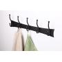 RTZEN Decorative Wrought Iron 5 Hooks Coat and Hat Rack | Wall Mount Entry Multi Hook Hanger | Black Clothes Holder | Handmade Décor