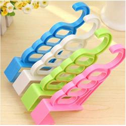 Door Hanging Foldable Clothes Hanger Drying Rack 5 Hole Hanger Suit Bathroom Door Clothing Tie Organizer 10pcs Random Color