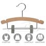 The Great American Hanger Company Wooden Kids Combo Hanger w/Adjustable Cushion Clips, Boxes of 25 12 Inch Wood Top Hangers w/Natural Finish & Chrome Swivel Hook for Childrens Clothes