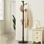 Angels home Coat Stand Solid Wood Coat Hat Umbrella Floor Standing Rack Clothes Rack Hat Coat Rack Floor Hanger Hall Clothes Tree Floor Hanger (Color : Brown)