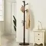 Angels home Coat Stand Solid Wood Coat Hat Umbrella Floor Standing Rack Clothes Rack Hat Coat Rack Floor Hanger Hall Clothes Tree Floor Hanger (Color : Brown)