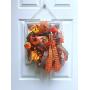Pumpkin Window Distressed Frame Wreath, Fall Autumn Door Hanger, Window Frame Floral Decor, Pumpkin, Home Design