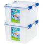 IRIS USA, Inc. WSB-SD Ziploc WeatherShield Storage Box, 44 Quart, Clear, 2 Pack