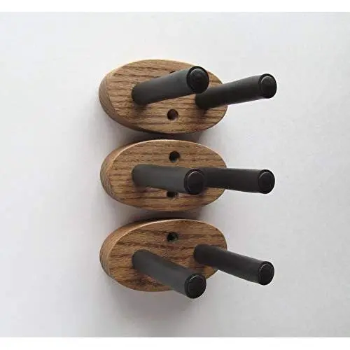 Oak Ukulele Wall Mount Hanger, Hook, Holder, 3 Pack