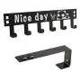 OUSHINAN Over The Door Hook Hanger, Heavy-Duty Organizer for Coat, Towel, Bag, Robe - 6 Hooks, Brush Finish (Black)