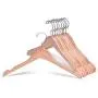 JS HANGER Wooden Coat Hangers Natural Finish with Notched Shoulders and Anti-Rust Hook - 10 Pack JS HANGER Wooden Coat Hangers Natural Finish with Notched Shoulders and Anti-Rust Hook - 10 Pack