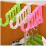 10pcs Random Color Multi-Function Home Accessories Foldable Clothes Hanger Drying Rack 5 Hole Suit Bathroom Door Plastic Organizer