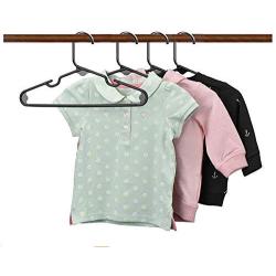 linsheng Black Plastic Childrens Hangers for Clothes - 40 Pack