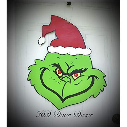 Grinch door hanger wreath christmas door decorations