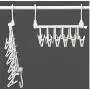 2pcs Telescopic Cloth Hangers Folding Drying Clothes Trousers Pants Hanger with Clips Wardrobe Hooks Home Storage 2pcs Telescopic Cloth Hangers Folding Drying Clothes Trousers Pants Hanger with Clips Wardrobe Hooks Home Storage