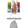 Evelots Ironing Board Holder-Over Door/No Tool or Wall Mount-Iron/Bottle Baskets