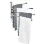 MyGift Wall Mounted Stainless Steel Swivel Towel Bar with 4 Swing Arm Hand Towel Drying Rack