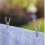 Home-X Stainless Steel Clothespins, Heavy-Duty Clothes Hangers, Set of 10