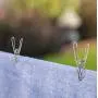 Home-X Stainless Steel Clothespins, Heavy-Duty Clothes Hangers, Set of 10