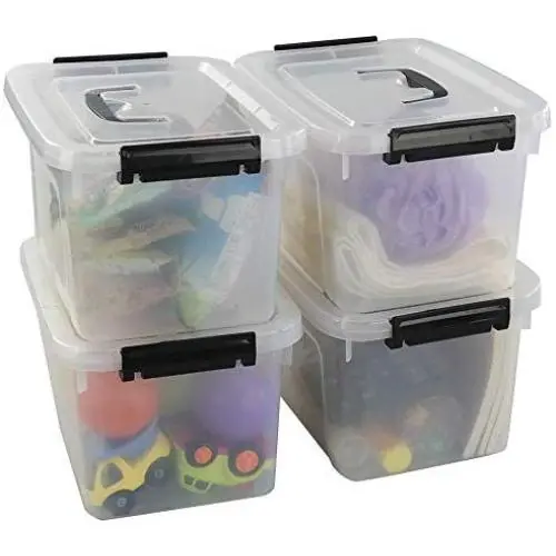 Begale 5 Quart Plastic Small Storage Container, Clear Latch Boxes with Latches, 4-Pack Begale 5 Quart Plastic Small Storage Container, Clear Latch Boxes with Latches, 4-Pack