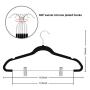 TIMMY Velvet Hangers with Clips 20 Pack Non Slip Clothes Hangers Ultra Thin for Pants Hangers Skirt Hangers with Swivel Hooks(Black)