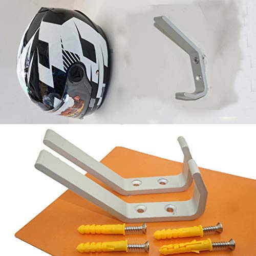 （Pack of 2）Motorcycle Helmet Holder, Jacket Hanger, Motorbike Wall Mount Display Rack Hoook，Wall Mounted Equestrian Helmet Storage Rack，STAINLESS STEEL，with mounting screws（no Helmet）