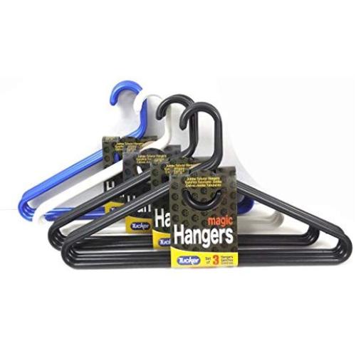 THE UM24 Set of 12 Heavy Duty Jumbo Plastic Tubular Adult Cloth Hanger, Assorted (Pack of 12)