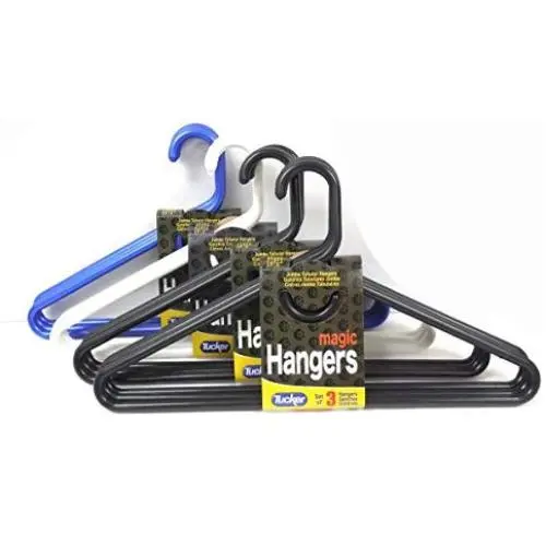 THE UM24 Set of 12 Heavy Duty Jumbo Plastic Tubular Adult Cloth Hanger, Assorted (Pack of 12) THE UM24 Set of 12 Heavy Duty Jumbo Plastic Tubular Adult Cloth Hanger, Assorted (Pack of 12)