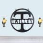 Personalized Metal Steel Monogram Wall Art Door Hanger - Customized with Last Name and Wedding Year - Beautiful Wall Decor For Custom Anniversary or Wedding Gift Present