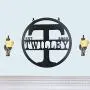 Personalized Metal Steel Monogram Wall Art Door Hanger - Customized with Last Name and Wedding Year - Beautiful Wall Decor For Custom Anniversary or Wedding Gift Present
