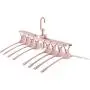 Rishx Foldable 8 in 1 Multifunctional Clothes Hanger Portable 360 Degree Rotating Wardrobe Organizer Rack Space Saving Closet Organizer Hanger for T-Shirt Sweater Dress Pants (Color : Pink)