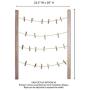 Reimagine Hanging Photo Display- Wood Wall Picture Frame Collage Board for Hanging Prints, Instax, Polaroid, Holiday Cards, Artwork- Display 2 Ways- Adjustable String, 40 Clothespin Clips- Rustic Grey