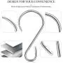 30 Pieces S-Shaped Stainless Steel Hooks Metal Hangers Hooks for Bedroom, Bathroom, Kitchen, Office and More