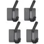 XIGOO Black Adhesive Door Hooks, Office Hanger Hanging Key Towel Coat Hooks Stick on Wall Perfect for Bathroom Kitchen,Stainless Steel 4 Packs XIGOO Black Adhesive Door Hooks, Office Hanger Hanging Key Towel Coat Hooks Stick on Wall Perfect for Bathroom Kitchen,Stainless Steel 4 Packs