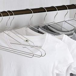 PeiQiH Wire Hangers Clothes Hangers, Lightweight Ultra Thin Not-Slip Notched Space Saving Durable Adult Hangers for Shirt Skirt Posterior Coats-20 Pack 32x18cm