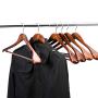 Oak Leaf Wood Hangers, 6-Pack Coat Hanger Clothes Hangers with Extra Wide Shoulder for Heavy Coat, Sweater, Trousers, Retro Finish