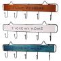 RUZYY Wall Mounted Clothes Hanger 5 Hooks Hat Key Holder Laundry Coat Rack Hanging Storage Shelf for Home - White