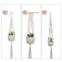 WAOving 3pcs/set Macrame Plant Hanger Cotton Rope Hanging Basket Flower Pots Net Decor