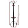 Coat Hat Rack Tree Stand Clothes Hanger Hooks Umbrella Holder Vintage Metal New Black