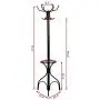 Coat Hat Rack Tree Stand Clothes Hanger Hooks Umbrella Holder Vintage Metal New Black