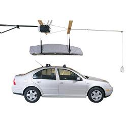 HARKEN Cargo Boxes Garage Storage Ceiling Hoist | 4 Point System | 4:1 Mechanical Advantage | Easy Lift, Single-Person Operation, Rooftop, Hanger, Pulley, Carrier