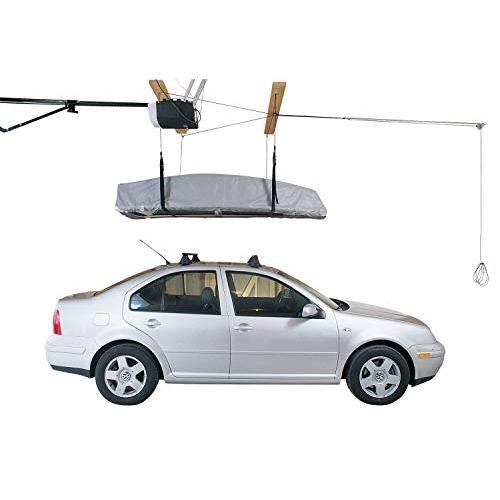 HARKEN Cargo Boxes Garage Storage Ceiling Hoist | 4 Point System | 4:1 Mechanical Advantage | Easy Lift, Single-Person Operation, Rooftop, Hanger, Pulley, Carrier HARKEN Cargo Boxes Garage Storage Ceiling Hoist | 4 Point System | 4:1 Mechanical Advantage | Easy Lift, Single-Person Operation, Rooftop, Hanger, Pulley, Carrier