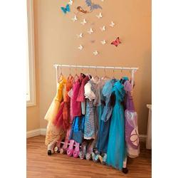 Boottique Child Garment Rack- Kids Closet Organizer- with 10 Childrens Velvet Hangers (Rack with 10 Pink Velvet Hangers)