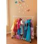 Boottique Child Garment Rack- Kids Closet Organizer- with 10 Childrens Velvet Hangers (Rack with 10 Pink Velvet Hangers)