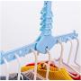 Drying Rack Hanger Rotate Clothes Hanger Windproof Buckle Hook with 8 Hole Clothing Organizer Outdoor 5pcs Random Color