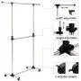 SUNPACE Garment Rack Rolling Metal Free Standing Clothes Rack Stand Portable Hanging for Clothes,Jacket,Shirt,Long Dress