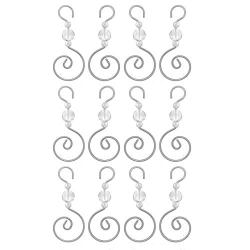 Beaded Christmas Tree Hooks Ornament Hangers Swirled Acrylic Crystal Decoration Pack of 12