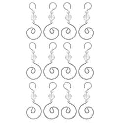 Beaded Christmas Tree Hooks Ornament Hangers Swirled Acrylic Crystal Decoration Pack of 12