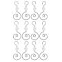 Beaded Christmas Tree Hooks Ornament Hangers Swirled Acrylic Crystal Decoration Pack of 12