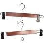 Tidy Living (12 Pack Wood Hangers with Clips Wooden Hangers Cherry Clothes Pants Hanger for Closet