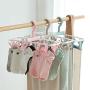 QKKstore Hanger Organizer Multi Function 12 Clips Collapsible Windproof Clothes Hanger Underwear Socks Home Drying Rack Wardrobe Storage,Blue