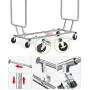 GJH One Garment Rack Commercial Grade Clothes Hanger Rack Collapsible Rolling Double Rail